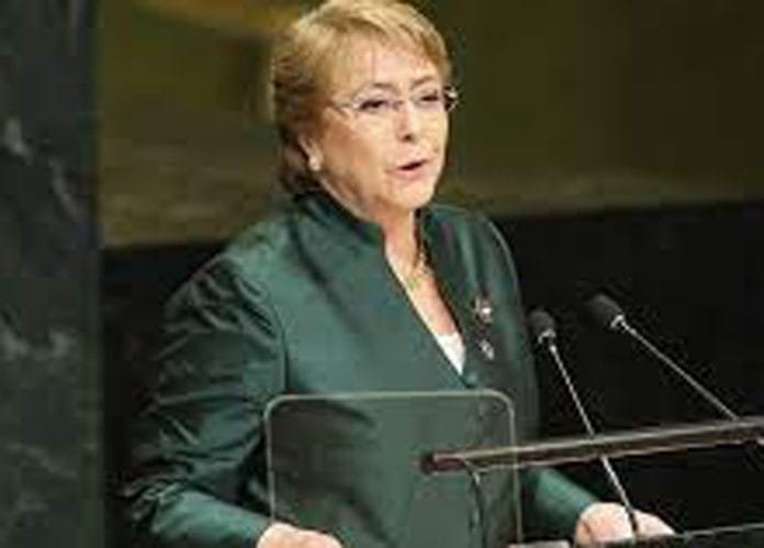 Michelle-Bachelet UN human rights chief Michelle Bachelet said the visit was also an opportunity to support China in meeting its obligations under international human rights law and pave the way for dialogue
