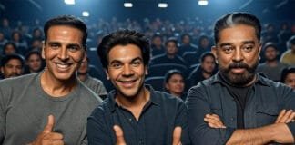 Akshay Kumar and Rajkummar Rao with thumbs up, Kamal Haasan