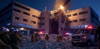 Iranian missile destroys part of Israeli hospital. Israel strikes back, Trump warns of nuclear action.