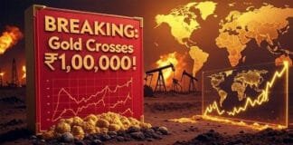 Global conflict pushes gold past ₹1 lakh. Silver also gains! Full breakdown of rates, expert tips & what investors should do next.