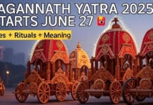 Jagannath Rath Yatra 2025 Begins June 27: Dates, Rituals & Myths Revealed Jagannath Rath Yatra 2025 is back! Learn the holy meaning behind the journey of Lord Jagannath, Balabhadra, and Subhadra — from Sahastradhara to Gundicha