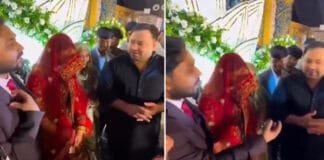 Khan Sir and Tejashwi Yadav sharing a laugh at the secret wedding reception.