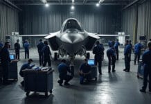 British Fighter Jet F-35B Under Intensive Repairs at Thiruvananthapuram Airport Curtain-covered hangar in Kerala hides British F-35B as elite engineers begin repairs