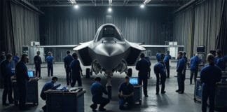 Curtain-covered hangar in Kerala hides British F-35B as elite engineers begin repairs