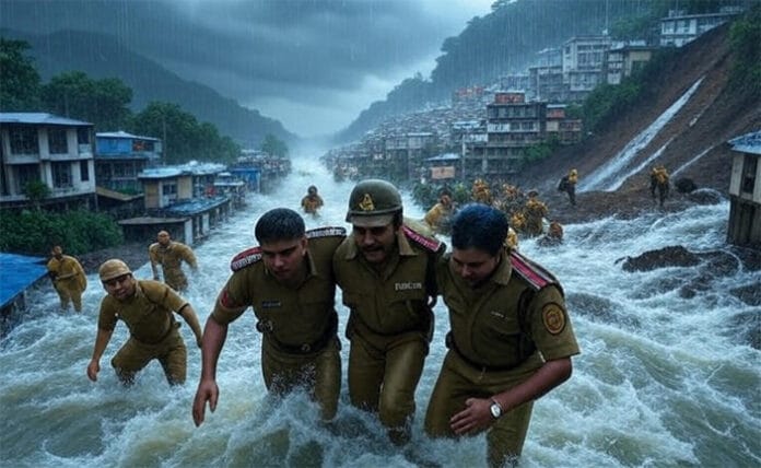 Latest-weather-warning-Indi Flash floods sweep roads in Himachal's Chamba as relentless rains trigger red alert