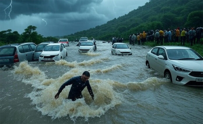 Monsoon-rains-flood-streets Monsoon rains flood streets across India as IMD issues heavy rain alert