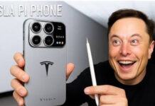 Elon Musk Unveils Next-Gen Tesla Model Pi — World’s First Smartphone Fully Powered by Solar Energy Elon Musk unveiling Tesla Model Pi smartphone during product launch event 2025