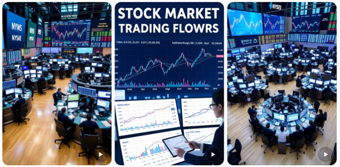Investors-monitoring-global Investors monitoring global stock markets, symbolizing equity fund inflows and market optimism.