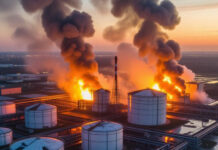 Drone Attack Halts Russia’s Novokuibyshevsk Oil Refinery Amid Geopolitical Tensions Oil tanks and pipelines affected by drone attack in Russia