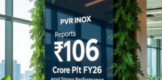 PVR INOX executives announcing quarterly financial results.