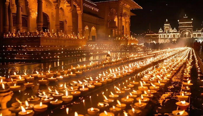 ayodhya-deepotsav-2025-reco Millions of diyas lit along Ayodhya ghats during Deepotsav 2025.