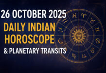 Indian Horoscope Today – October 26, 2025: Stars Align for New Beginnings and Inner Balance daily horoscope India 26 October 2025 zodiac graphics planets alignment