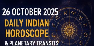 daily horoscope India 26 October 2025 zodiac graphics planets alignment
