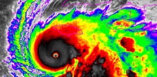 Hurricane Melissa aerial view over Florida coast October 2025”
