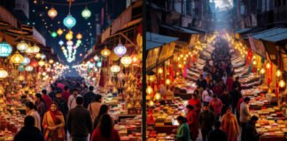 Traders celebrating record Diwali 2025 sales in Indian market