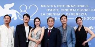 South Korean film set of ‘No Other Choice’ showcasing innovative production techniques and crew working