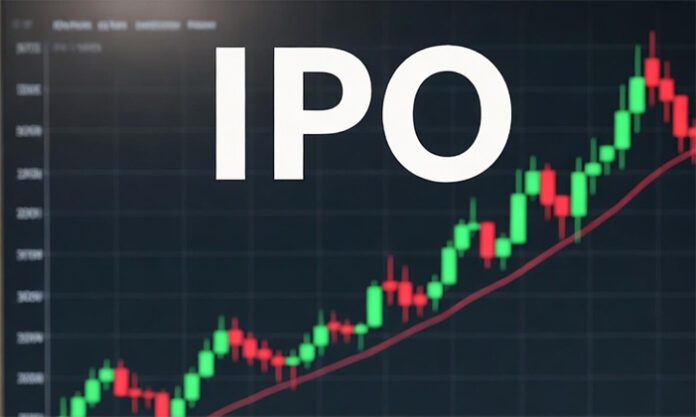 orkla-fusion-ipo-investor-r Excited investors applying for Orkla India Foods and Fusion Microfinance IPOs with stock charts showing rising demand