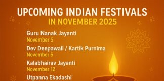 Indian Festivals List November 2025
