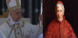 Pope Leo XIV announcing John Henry Newman’s elevation as a Doctor of the Church in Vatican City.