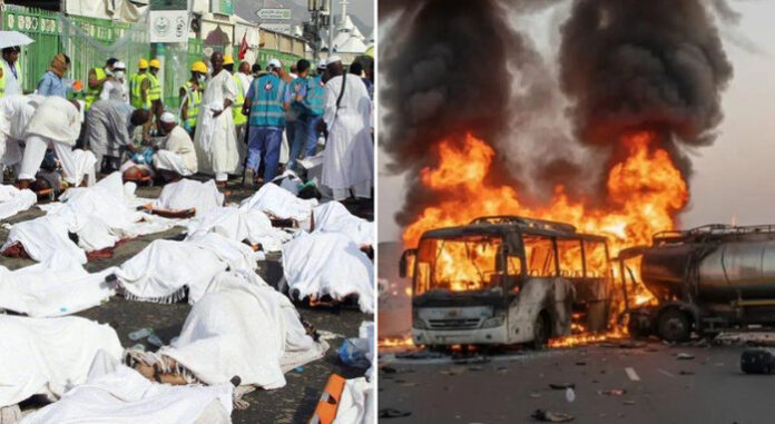Saudi-bus-crash,-Indian-pil Mecca Bus Accident Tragedy: 45 Indian Pilgrims Dead, Hyderabad Families in Mourning