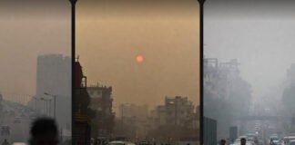 Hazardous smog envelops Delhi-NCR as air quality remains severe despite slight improvement.