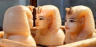 Visitors entering the Grand Egyptian Museum during its official opening in Giza.