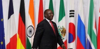 South African President Cyril Ramaphosa addressing the media after the U.S. blocks the 2026 G20 invitation