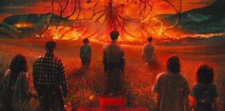 “Stranger Things Season 5 teaser poster showing Eleven facing the Upside Down with red lightning, Netflix logo, and tagline ‘The Final Showdown Begins 2026.’”