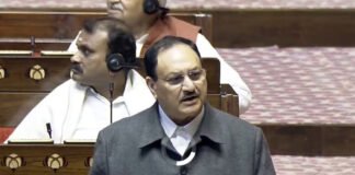 Health Minister J.P. Nadda in rajya sabha