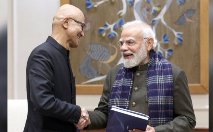 Satya-Nadella-With-PM-Naren Satya Nadella With PM Narendra Modi
