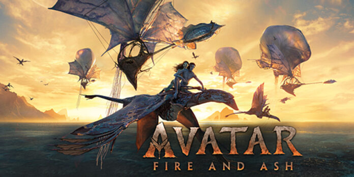 avatar-fire-and-ash-box-off Avatar Fire and Ash movie poster with Sam Worthington and Zoe Saldana, Christmas weekend box office leader 2025