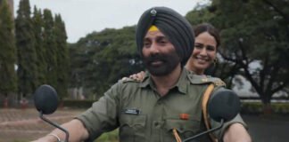 Sunny Deol in Border 2 with soldiers, patriotic war film scene