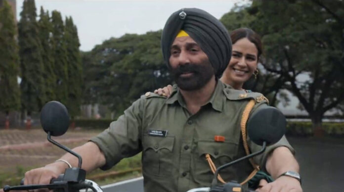 border-2-sunny-deol-song-up Sunny Deol in Border 2 with soldiers, patriotic war film scene