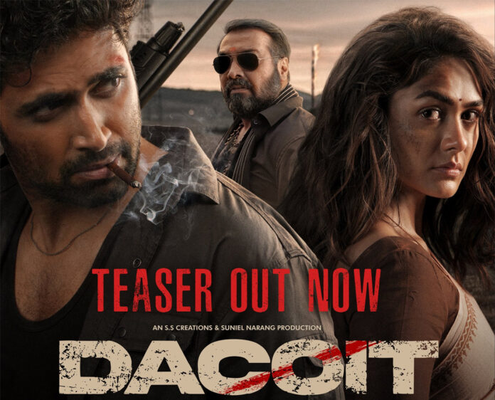 dacoit-teaser-adivi-sesh-mr Dacoit teaser poster featuring Adivi Sesh and Mrunal Thakur