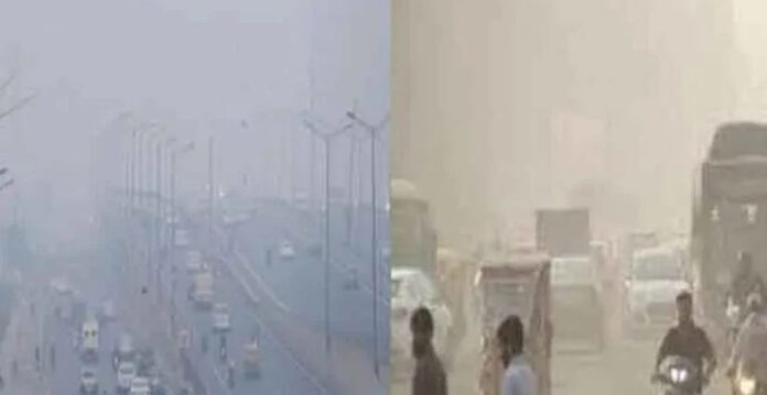 delhi-dense-fog-severe-aqi- Dense fog blankets Delhi roads with low visibility and heavy pollution on December 31, 2025