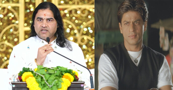 devkinandan-thakur-kkr-must Devkinandan Thakur addressing audience during religious discourse on KKR IPL controversy 2025