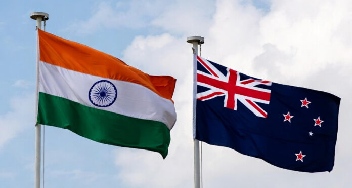 india-new-zealand-trade-gtr India and New Zealand flags symbolizing bilateral trade cooperation