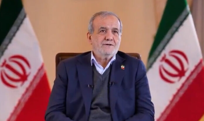 iran-pezeshkian-us-israel-e Iran President Masoud Pezeshkian accuses the US, Israel, and Europe of waging a full-scale war against Iran amid rising Middle East tensions