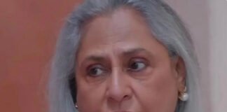 Jaya Bachchan speaking on a podcast with expressive gesture about marriage.