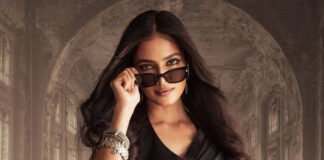 Malavika Mohanan poses at a promotional event for The Raja Saab (2026) alongside Prabhas