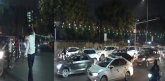 Delhi Traffic Police barricades at Connaught Place for New Year 2026 advisory