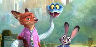 Zootopia 2 animated characters on film poster showcasing dynamic cityscape