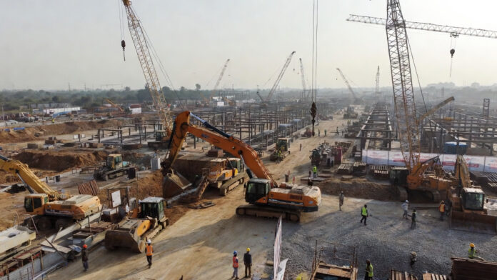adani-1600mw-power-plant-mi Adani Group 1600 MW Ultra Super Critical power plant construction site in Mirzapur, Uttar Pradesh