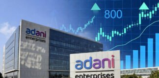 Adani Enterprises office building with financial charts symbolizing strong NCD investor demand