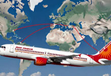 Air India Projects Record ₹15,000 Crore Loss for FY2026 After Deadly Crash and Airspace Restrictions Air India Boeing 787 Dreamliner in flight with overlaid red downward financial trend arrow indicating projected FY2026 loss