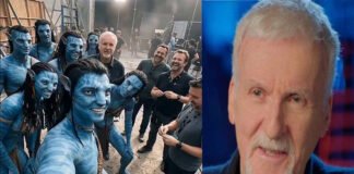 James Cameron on the set of Avatar during filming