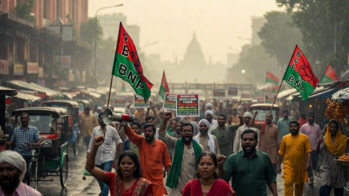 bangladesh-elections-protes Bangladesh 2026 political unrest: Protesters demand elections from Yunus interim government in Dhaka streets post-Hasina coup.