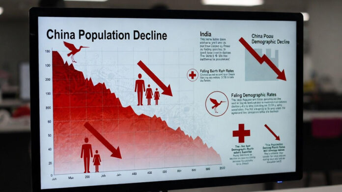 china-population-decline-fo China population decline chart showing four consecutive years of decreasing birth rate
