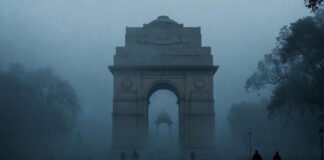 Dense fog shrouds India Gate during severe cold wave in Delhi-NCR January 2026