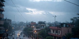 Rainy weather in Delhi as temperature drops sharply in January
